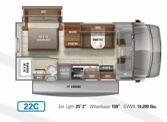 2021 Jayco Redhawk SE 22C - Floor plan