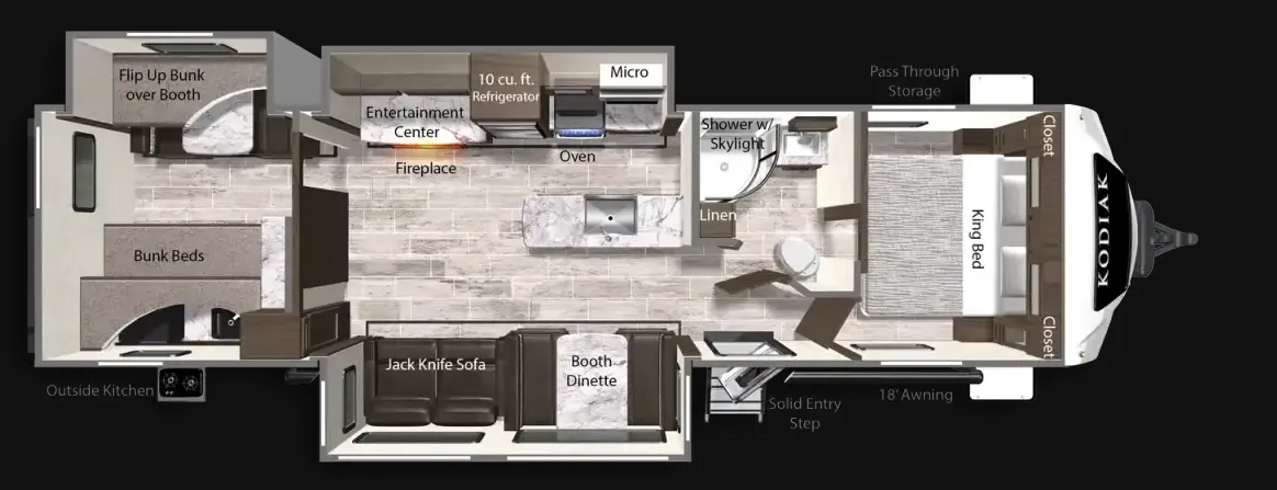 Dutchmen Kodiak Ultimate 3321BHSL floor plan