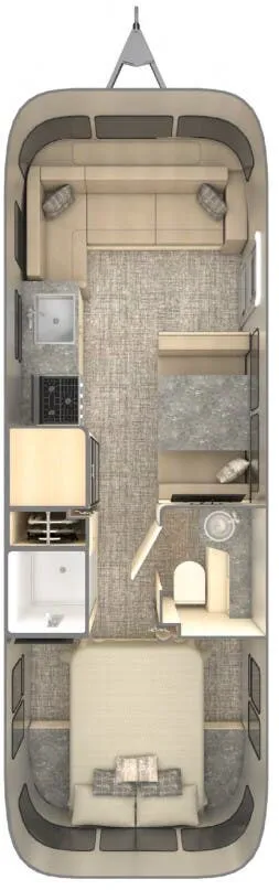 Airstream Flying Cloud 28RB floor plan