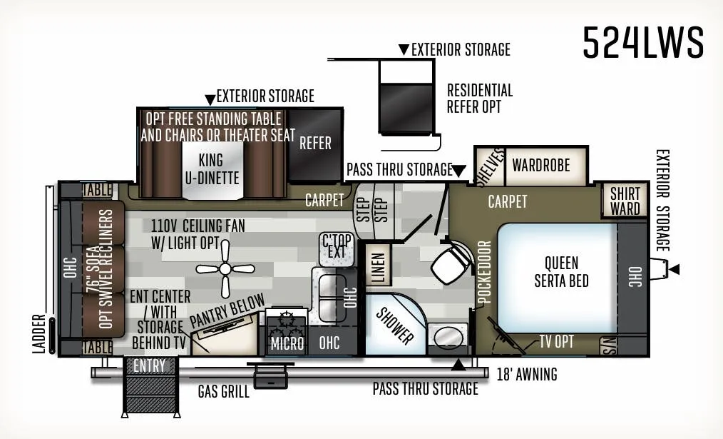 Forest River Flagstaff Super Lite 524LWS floor plan