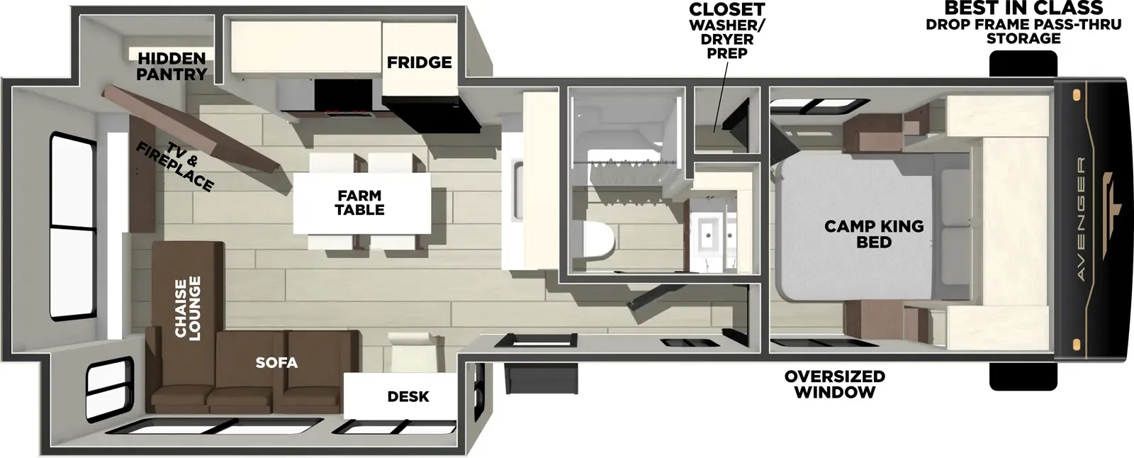 2026 Prime Time Avenger 27REI - Floor plan