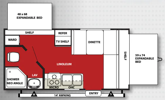 Forest River Wildwood X-Lite 171E floor plan