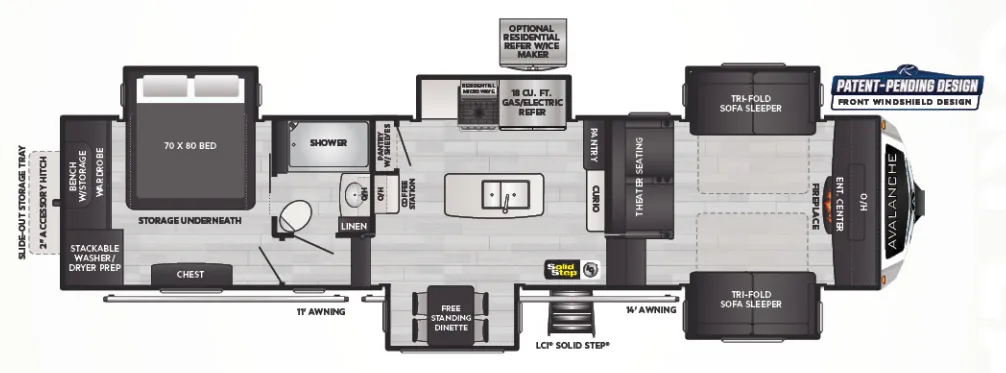 Keystone Avalanche 360FL floor plan