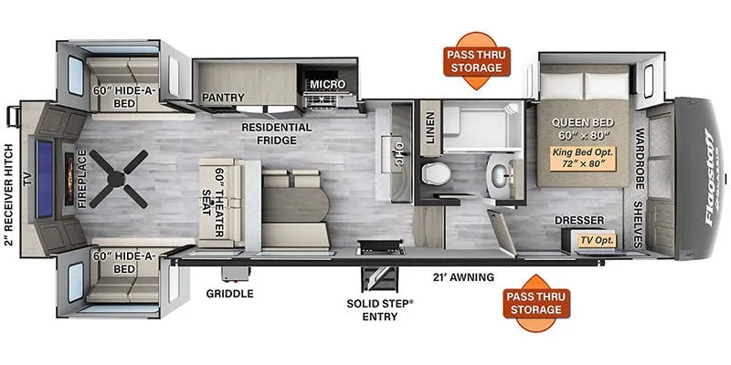 Forest River Flagstaff Classic 375RL floor plan