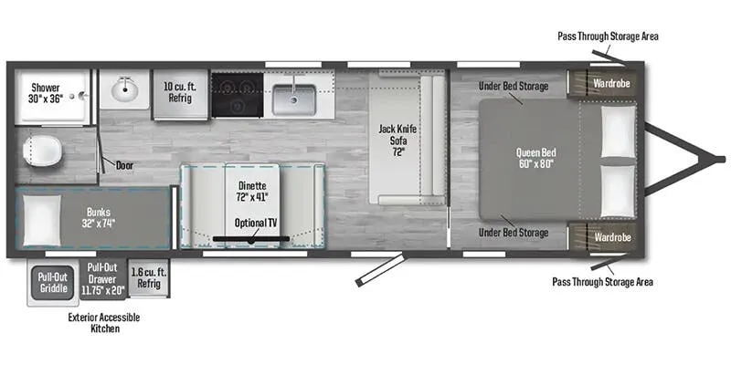 2025 Winnebago Access 26BH - Floor plan