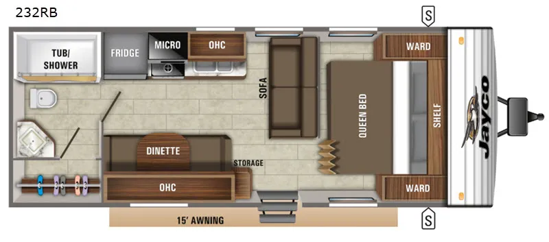 2019 Jayco Jay Flight SLX 8 232RB floor plan
