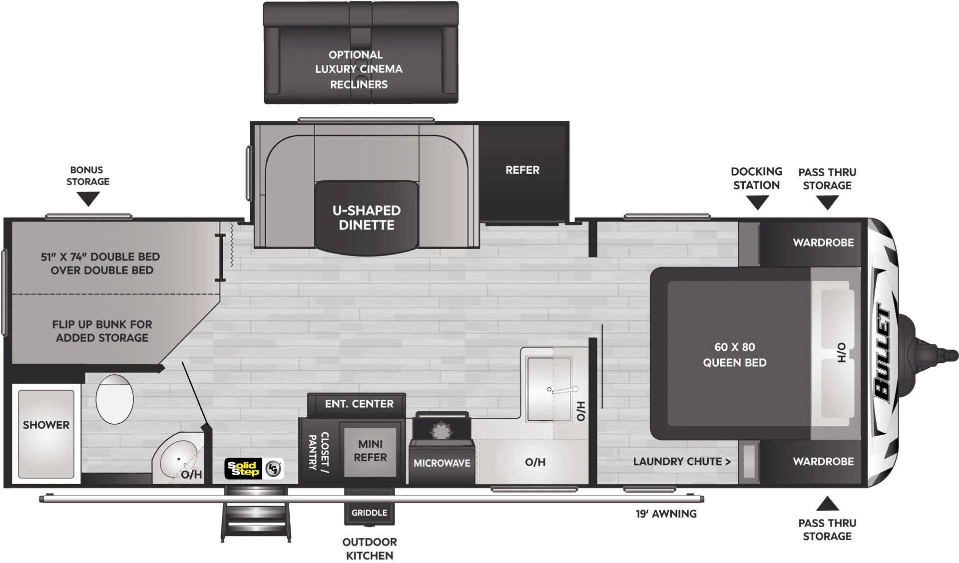 Keystone Bullet 250BHSWE floor plan