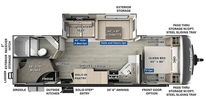 2025 Forest River Flagstaff 27DBH - Floor plan