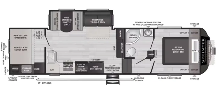 Keystone Sprinter 29BH floor plan