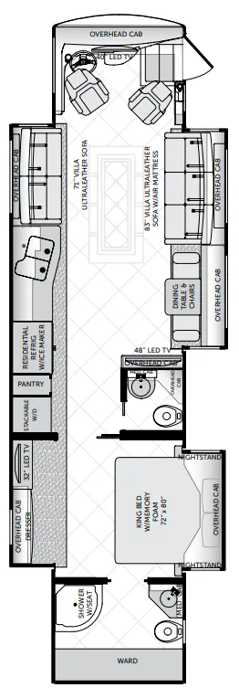 American Coach American Tradition 42M floor plan