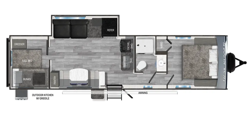 2024 Heartland Trail Runner 321BHQB floor plan