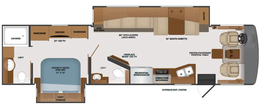 Fleetwood Southwind 35K floor plan