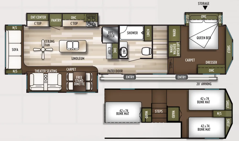 Forest River Wildwood Grand Lodge 42DL floor plan