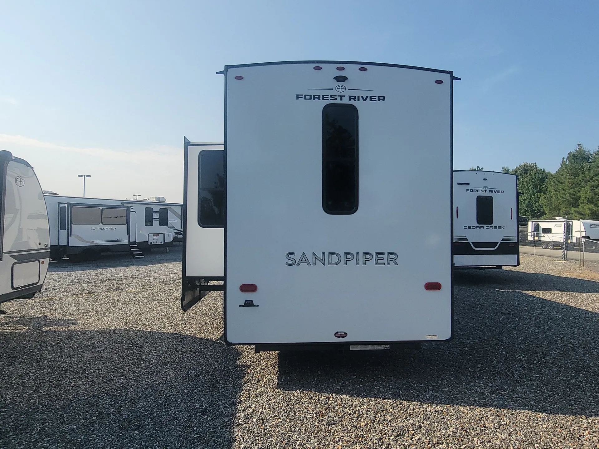 2027 Forest River Sandpiper 3710HBFB — backside