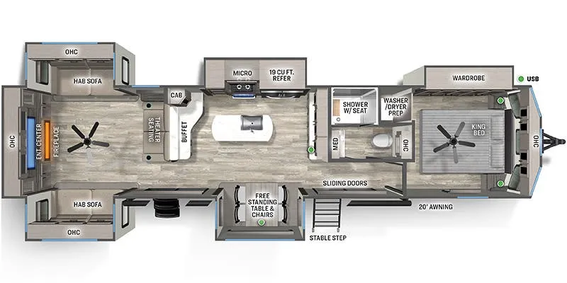 Forest River Sierra Destination 403RD floor plan