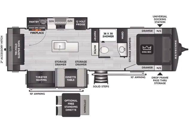 2026 Keystone Cougar Half-Ton 29RLP - Floor plan