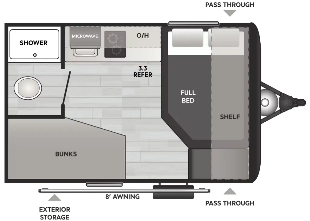 2026 Keystone Hideout Mini 123BB floor plan