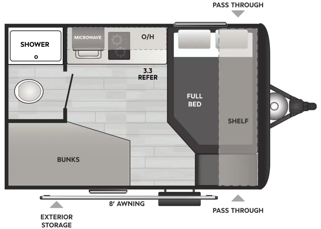 2026 Keystone Hideout Mini 123BB - Floor plan