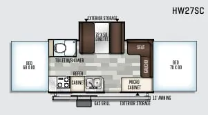 Forest River Flagstaff High Wall HW27SC floor plan