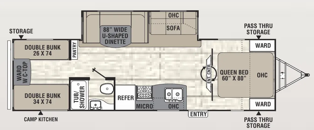 Coachmen Freedom Express Maple Leaf Edition 292 BHDSLE floor plan