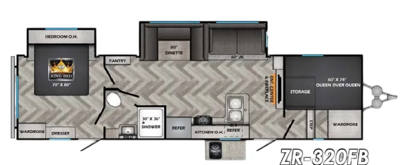 CrossRoads Zinger 320FB floor plan