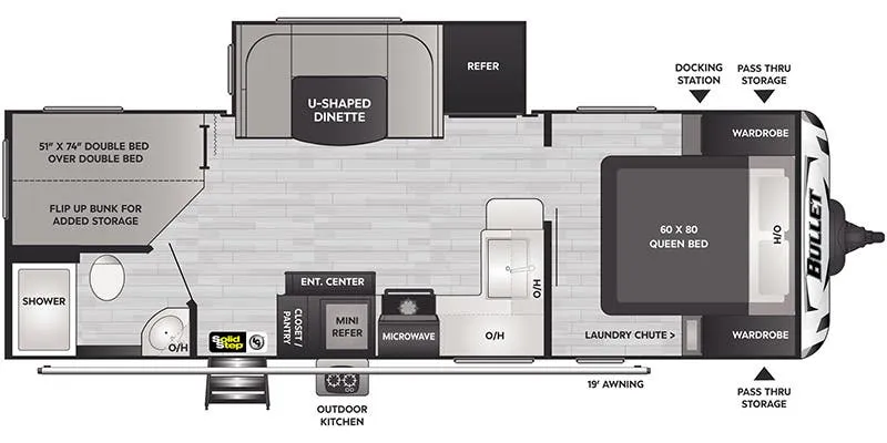 Keystone Bullet East 250BHS floor plan
