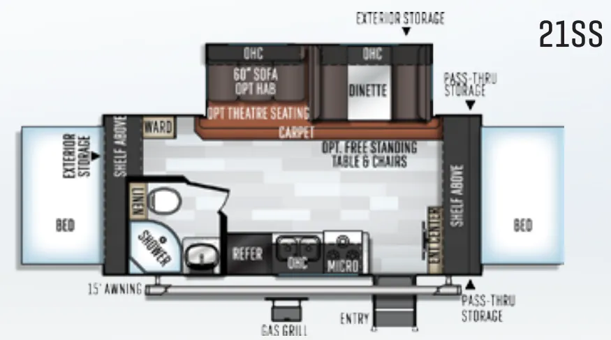 Forest River Rockwood Roo 21SS floor plan