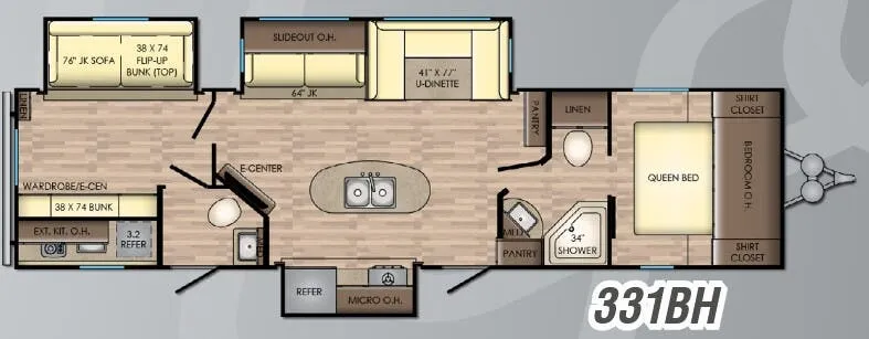 2018 CrossRoads Zinger 331BH - Floor plan