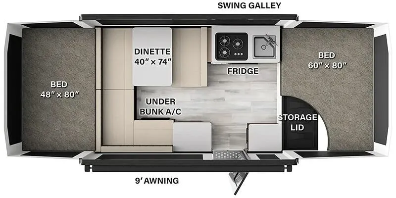 2025 Forest River Flagstaff Tent Camper 191MT - Floor plan