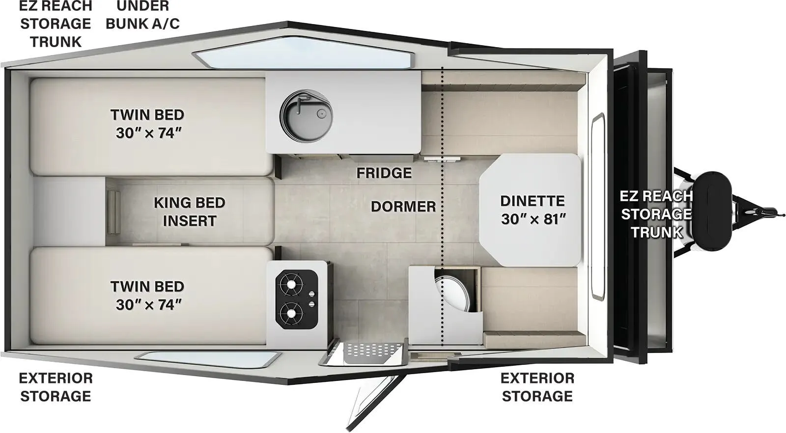 2025 Forest River Flagstaff Hard Side T21HS - Floor plan