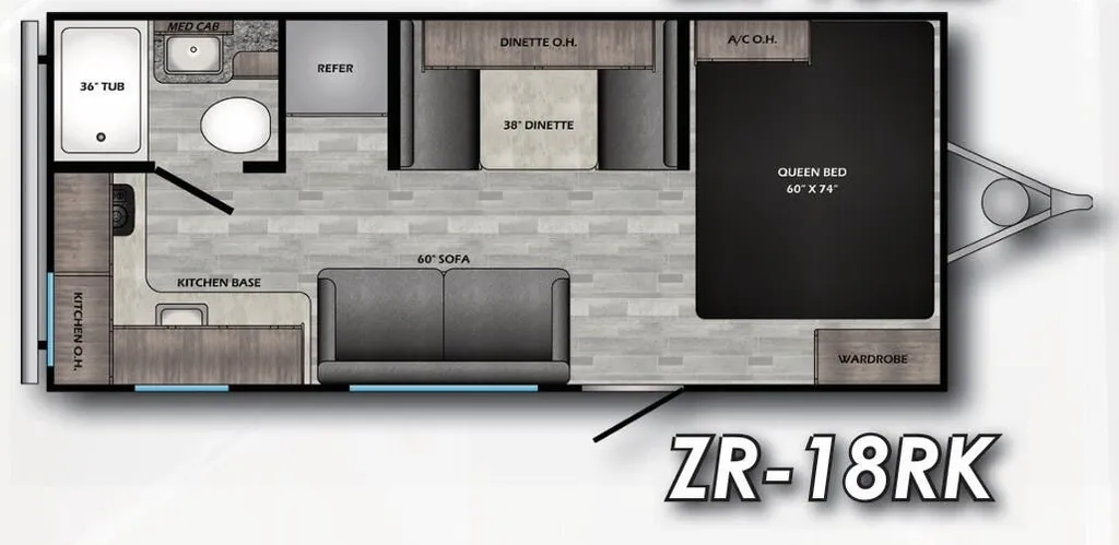 2021 CrossRoads Zinger Lite 18RK floor plan