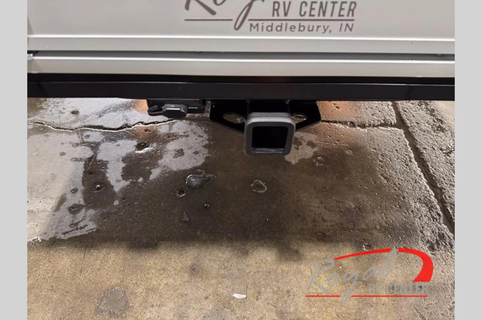 2026 Brinkley Model Z 3610 — The exterior-installed trailer hitch receiver and related hardware