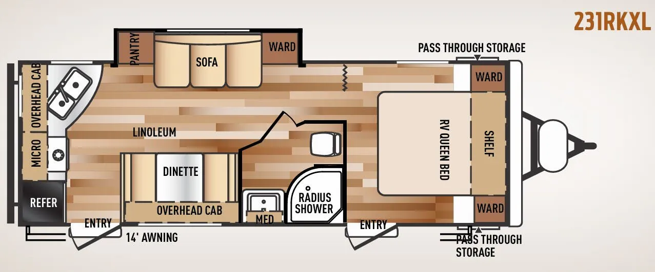 Forest River Wildwood X-Lite 231RKXL floor plan