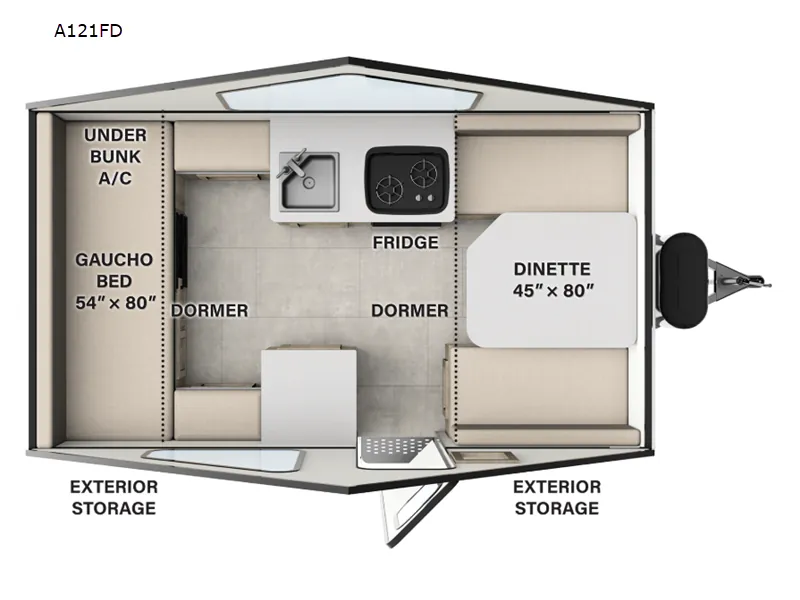 2026 Forest River Rockwood Hardside Series A121FD - Floor plan