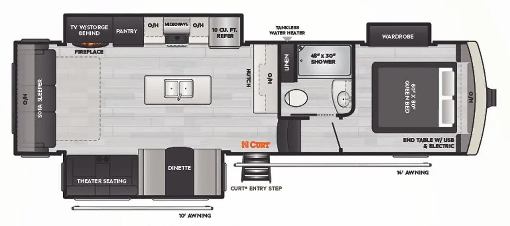 2023 Keystone Arcadia Super Lite 332SLRL floor plan