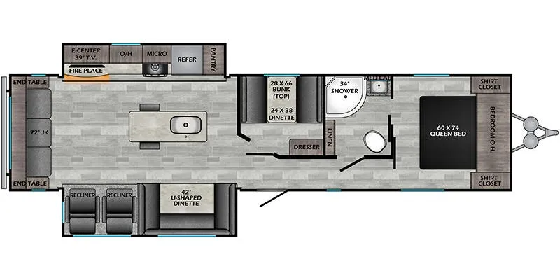 2022 CrossRoads Zinger ZR340MB floor plan