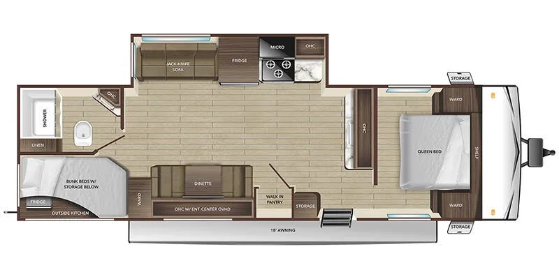 Highland Ridge Open Range Conventional 27BHPW floor plan