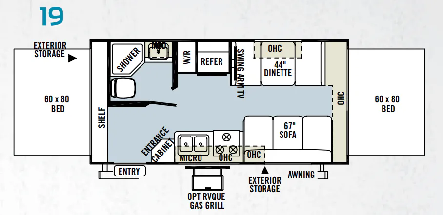 Forest River Rockwood Roo 19 floor plan