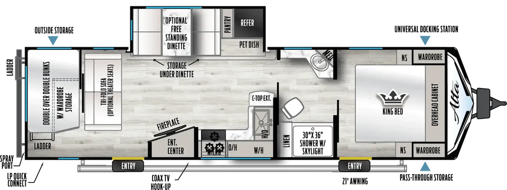 2024 East to West Alta 2900KBH floor plan
