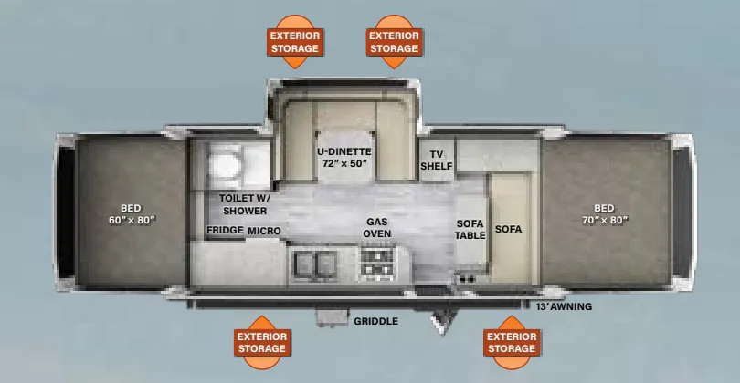 Forest River Rockwood High Wall HW296 floor plan