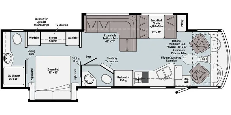 2022 Winnebago Adventurer 35F - Floor plan