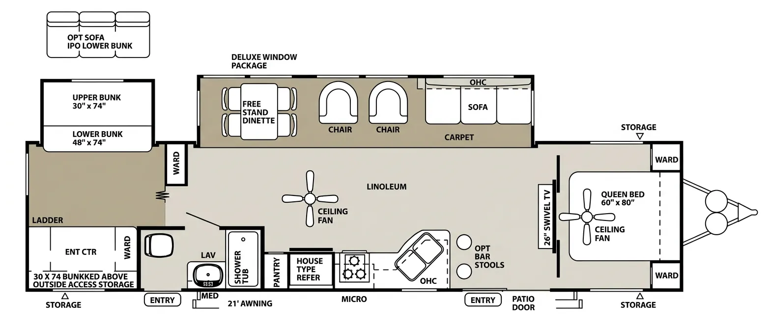 Forest River Wildwood Lodge 392QBBS floor plan