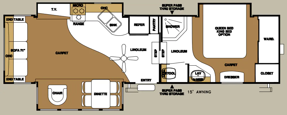Forest River Sandpiper 296RLT floor plan