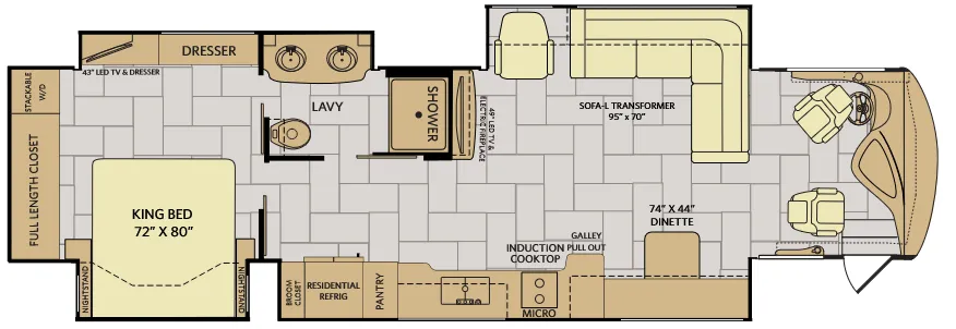 Fleetwood Discovery LXE 39F floor plan