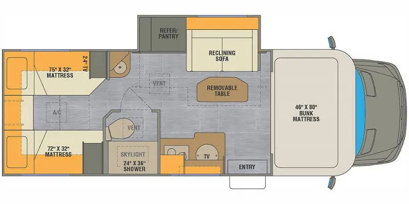Renegade RV Vienna 25TBC floor plan