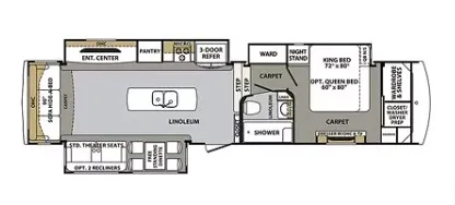 Forest River Cardinal Luxury 3850RLX floor plan