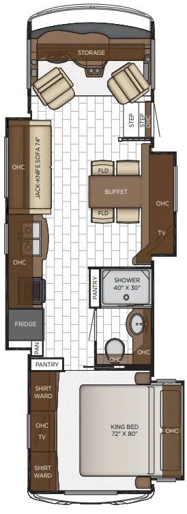 Newmar Bay Star Sport 3226 floor plan