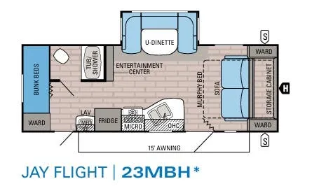 2015 Jayco Jay Flight 23MBH - Floor plan