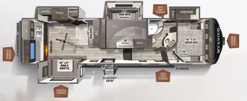 Forest River Rockwood Ultra Lite 2896MB floor plan