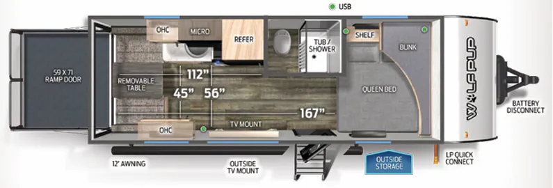 Forest River Cherokee Wolf Pup 18RJBW floor plan